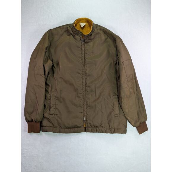 Great Lakes Jacket Small Brown w/Orange Sherpa Lining 60s/70s USA Vtg Rare - Picture 1 of 11
